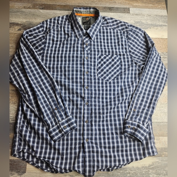 5.11 Tactical Men's XL Navy Blue Plaid Snap Front Shirt - Picture 1 of 11
